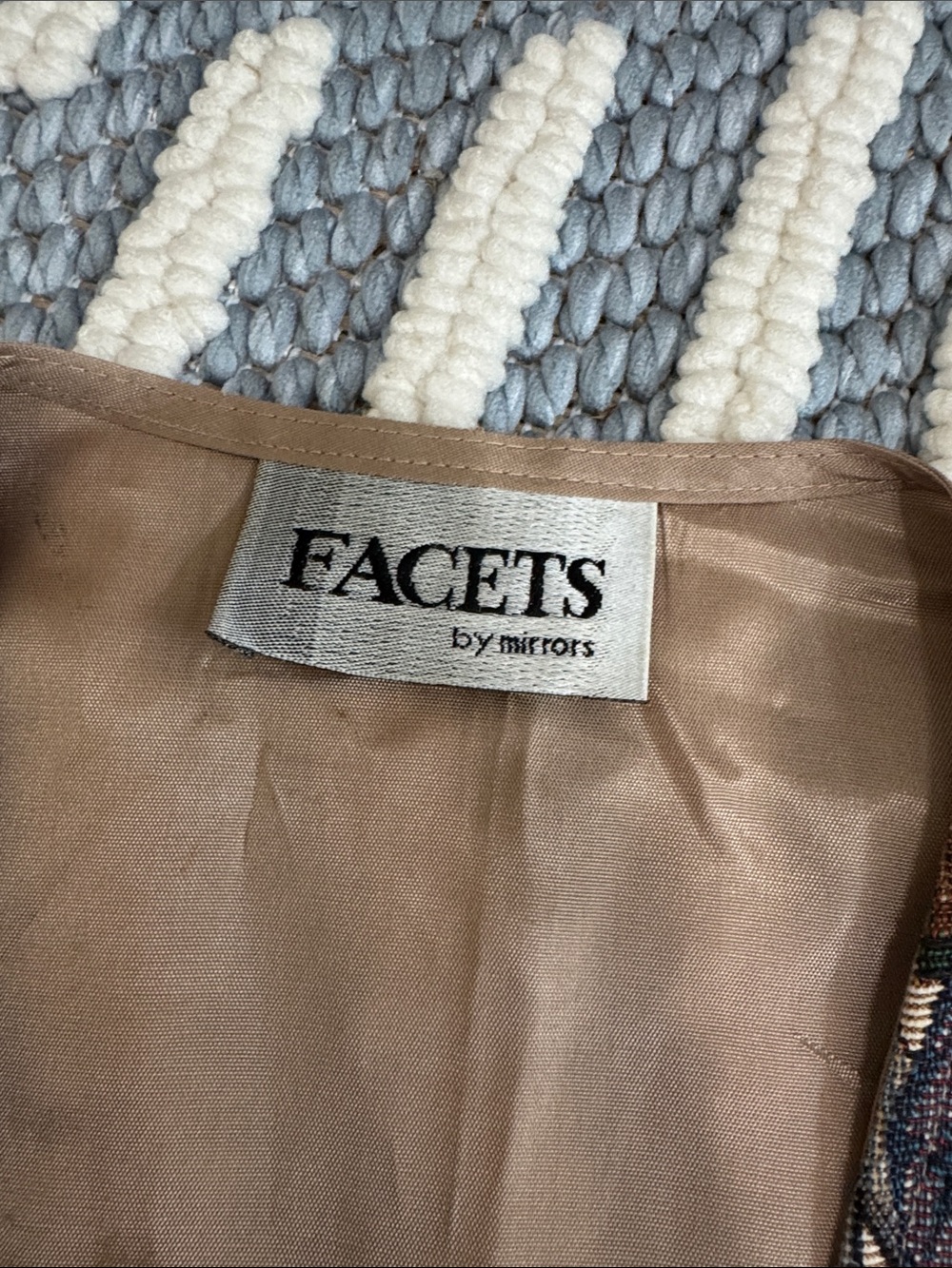 Vintage 90s Facets by Mirrors School Teacher Tapestry Vest Made in USA Medium - Picture 2 of 4